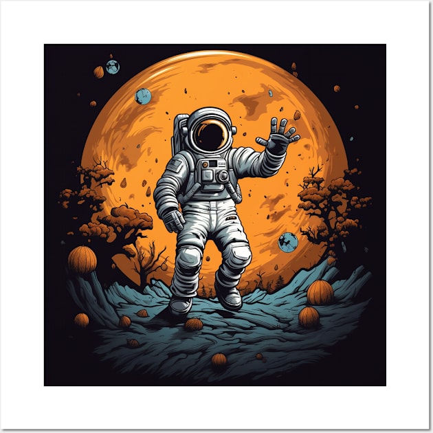 astronaut halloween Wall Art by Aldrvnd